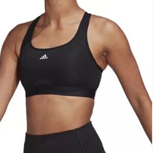Adidas PowerReact Medium Support Bra in Black, Size Large